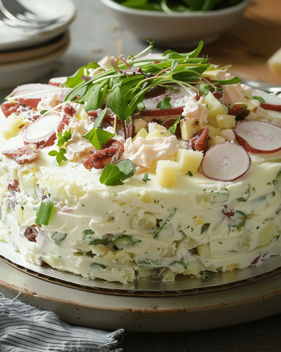 Giant Mashed Potato Salad Cake