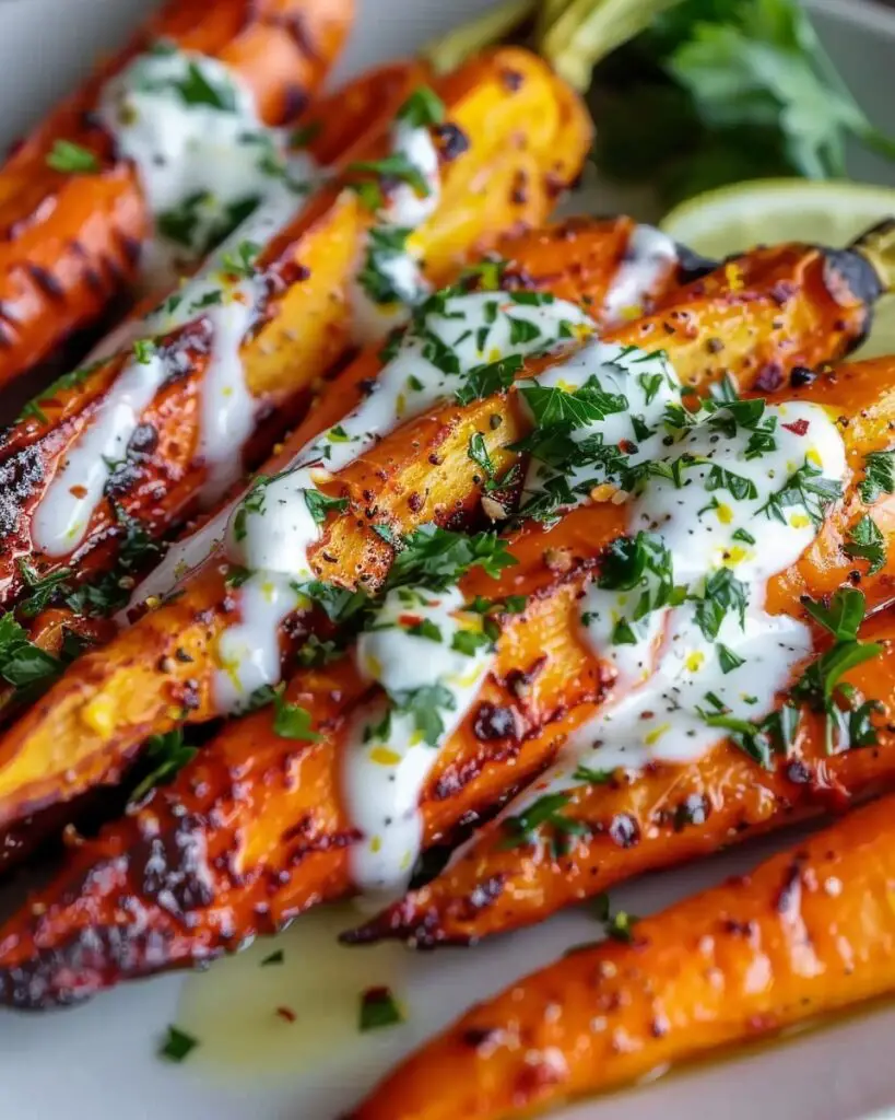 Harissa-roasted carrots with lemon yogurt