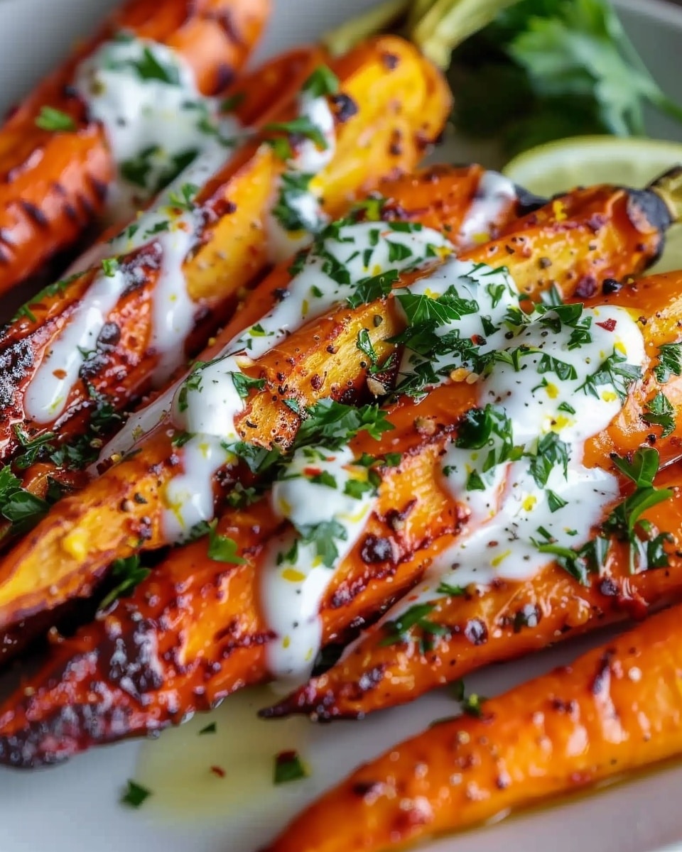 Harissa-roasted carrots with lemon yogurt