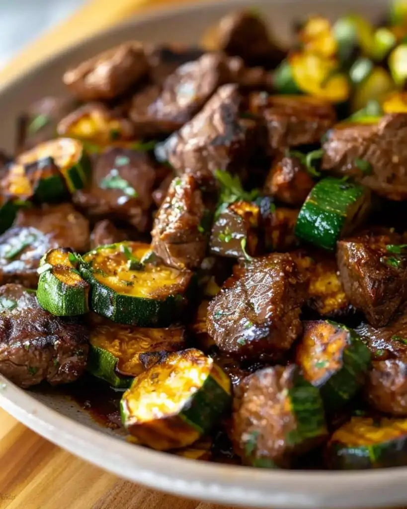 Juicy Garlic Butter Steak Bites with Zucchini in 25 Minutes