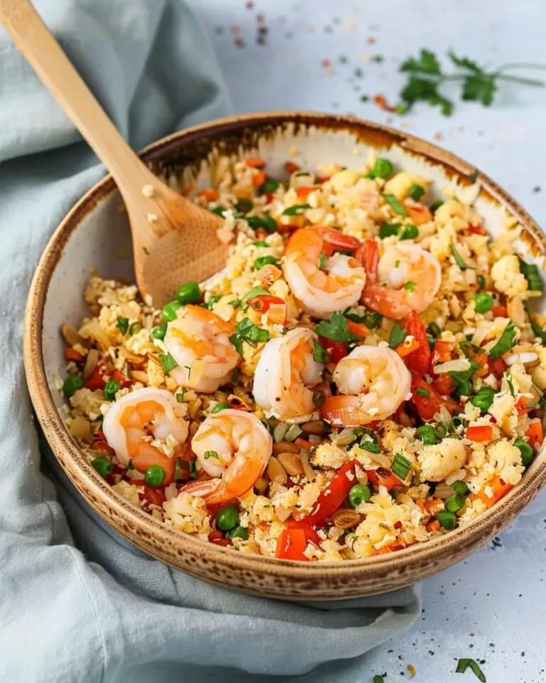 Keto Fried Cauliflower Rice with Shrimp