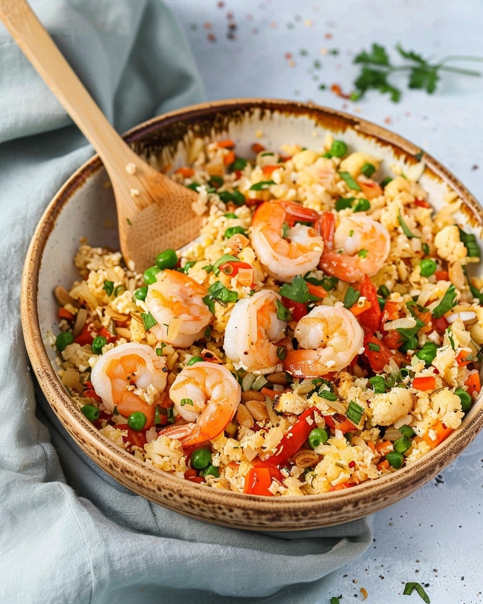 Keto Fried Cauliflower Rice with Shrimp