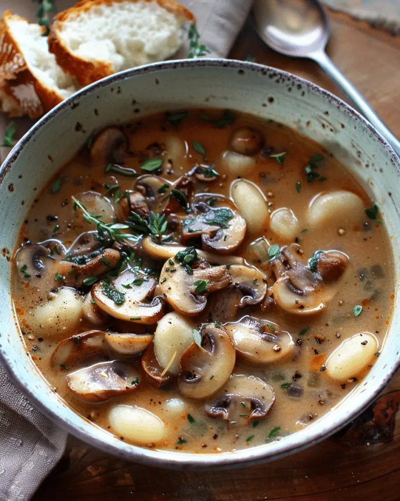 Mushroom Medley Soup with Mini Potato Gnocchi