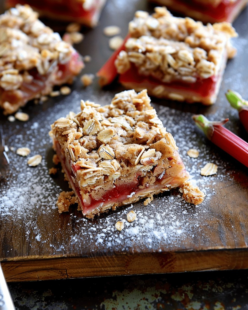 Old Fashioned Oatmeal Rhubarb Bars