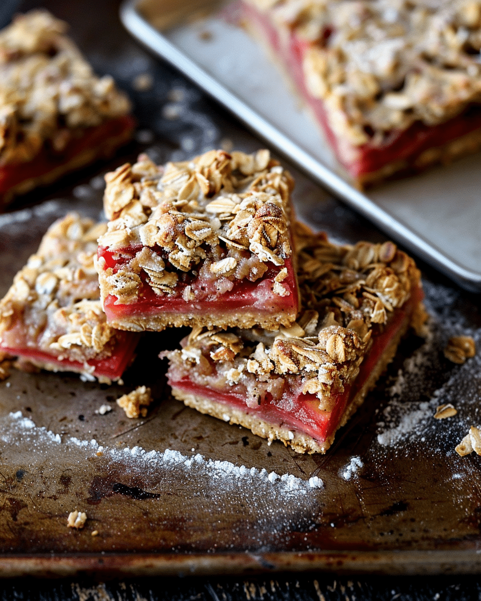 Old Fashioned Oatmeal Rhubarb Bars