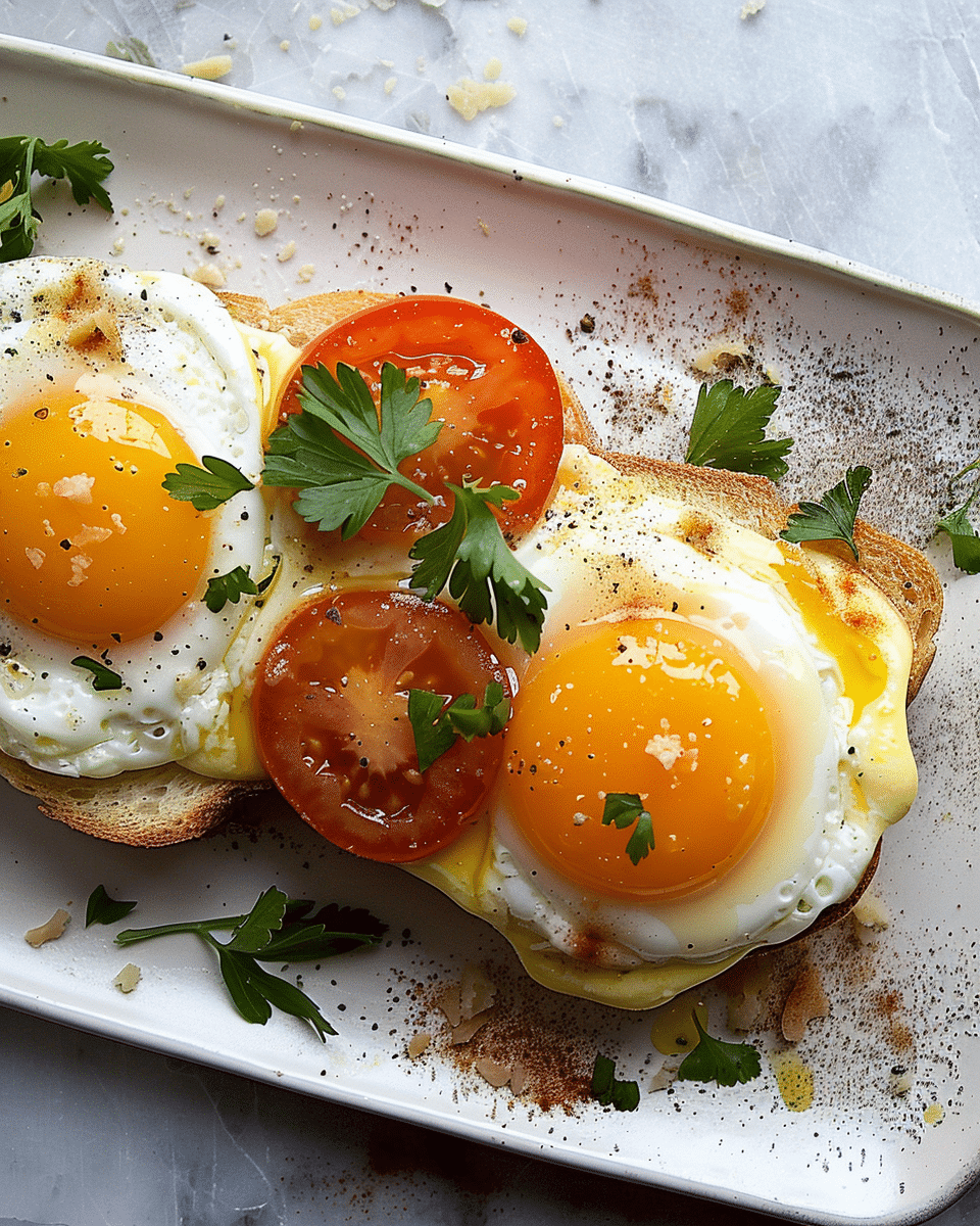 Open-Faced Tomato + Fried Egg Sandwich with Hollandaise
