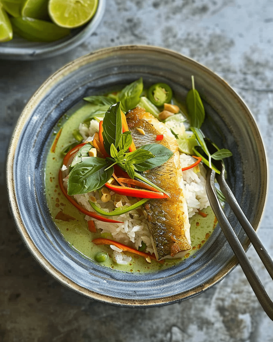 Pan Fried Fish with Thai Green Curry Sauce