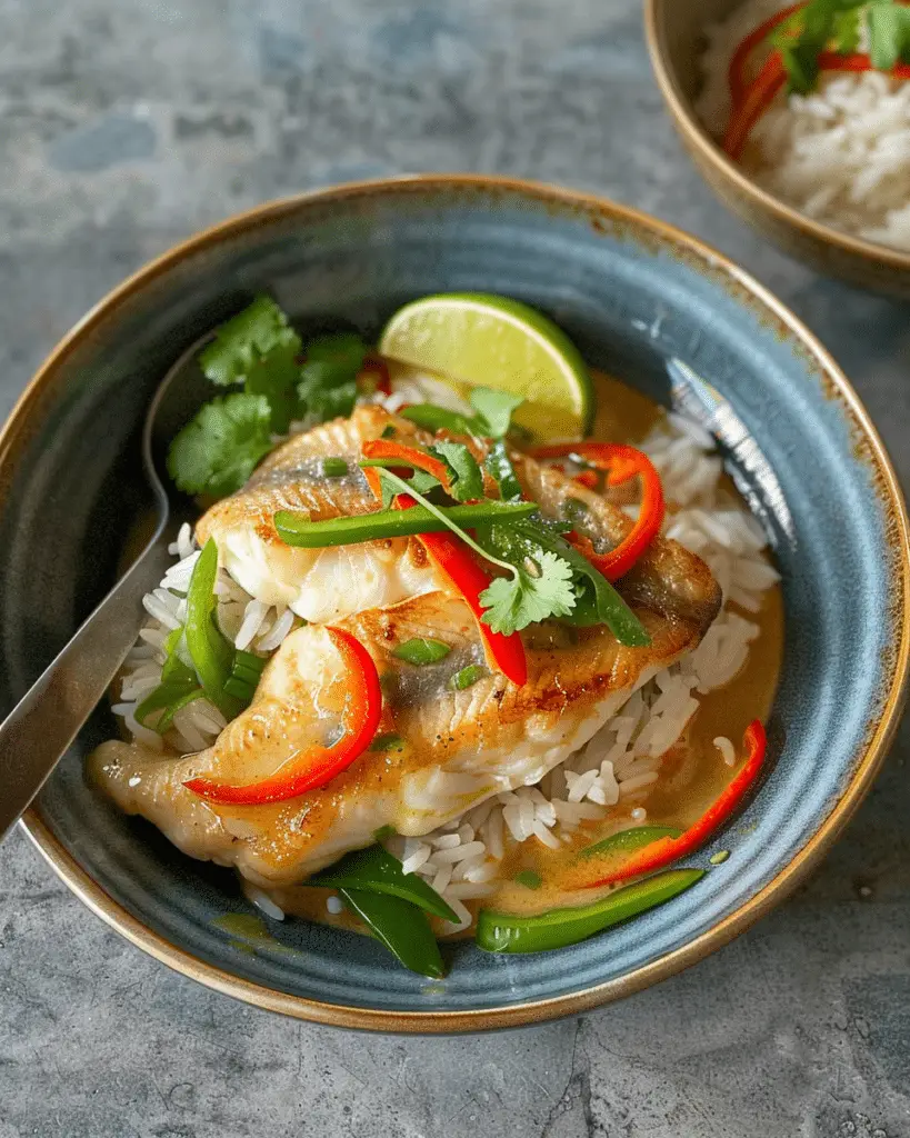 Pan Fried Fish with Thai Green Curry Sauce