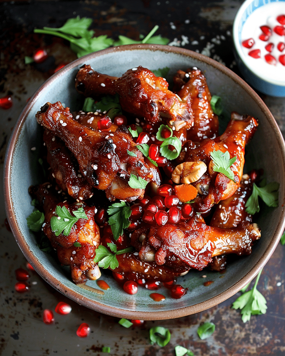 Pomegranate + Hot Honey Chicken Wings