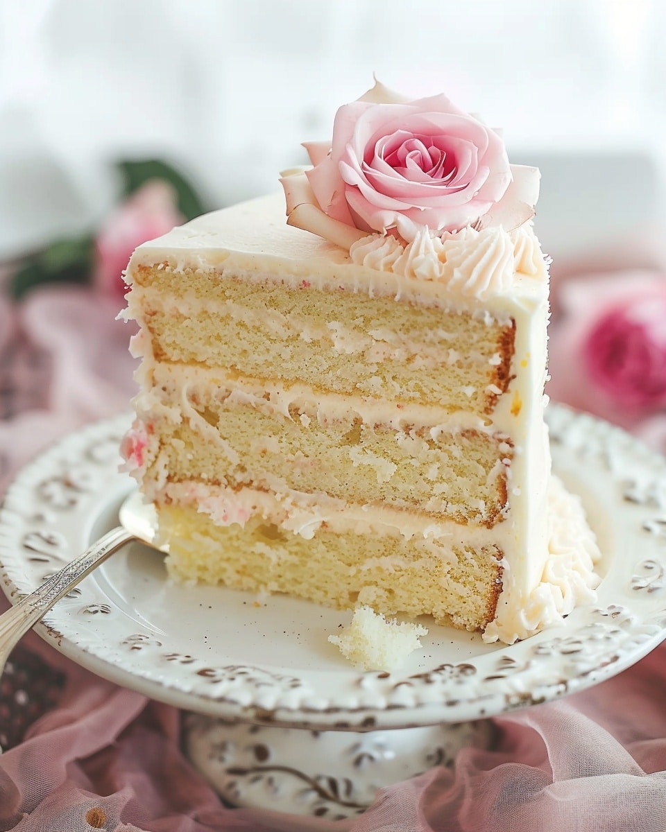 Rose Water Vanilla Layer Cake