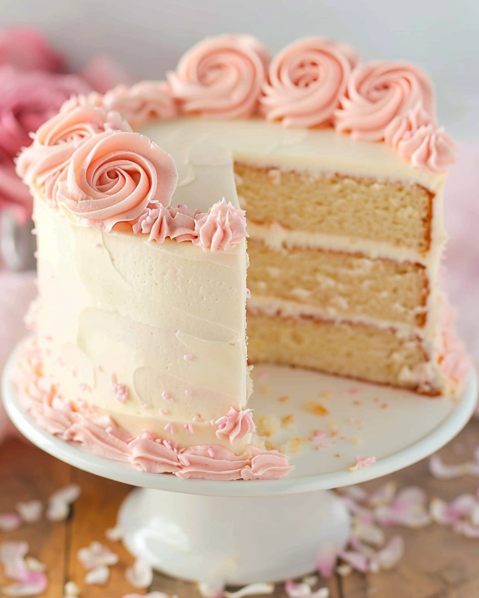 Rose Water Vanilla Layer Cake