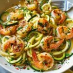 Shrimp Scampi Over Spiralized Zucchini