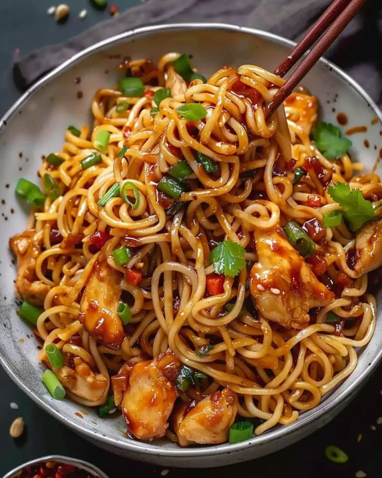 Sticky Garlic Chicken Noodles