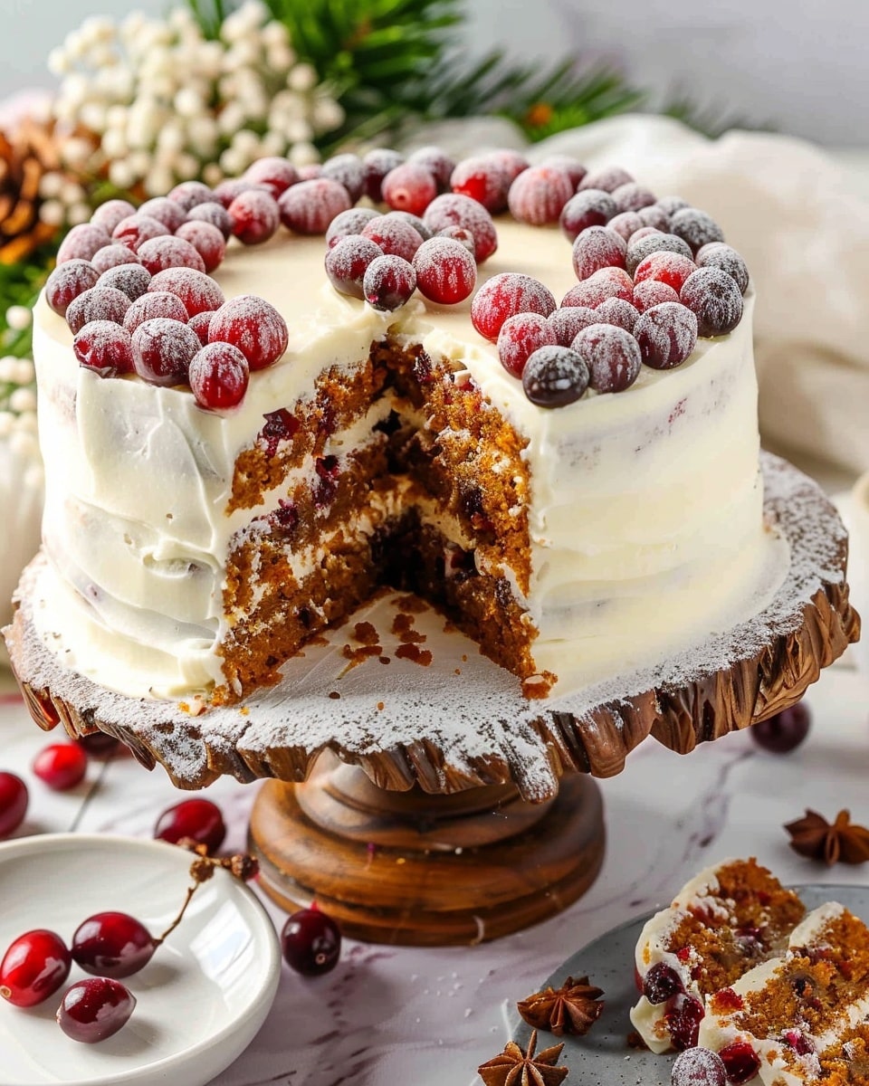 Sugared Cranberry Carrot Cake