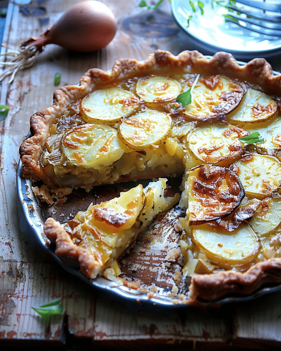 Ukrainian-Style Potato Cabbage + Leek Tart