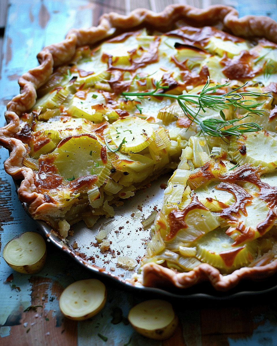 Ukrainian-Style Potato Cabbage + Leek Tart