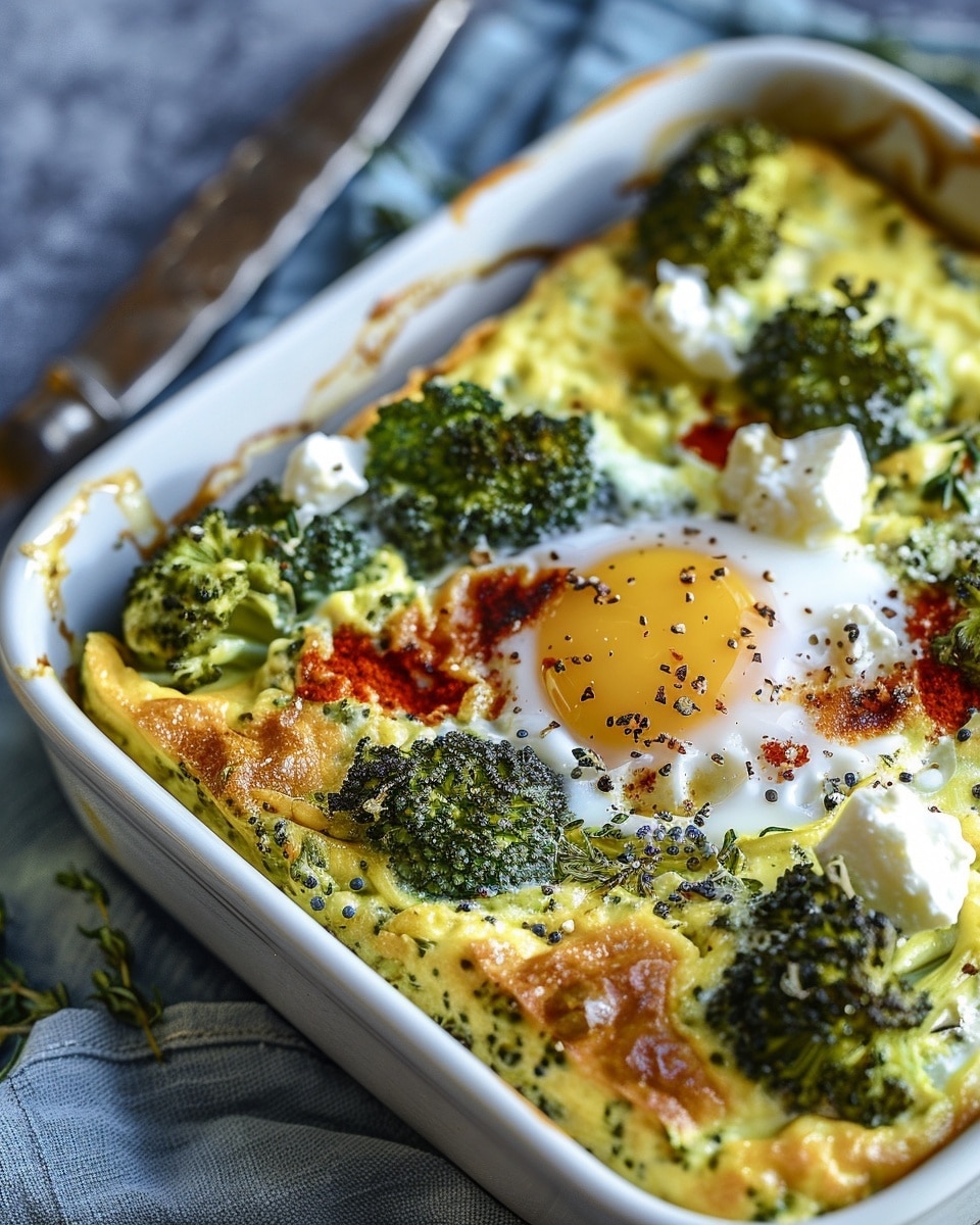 Broccoli Breakfast Bake with Eggs & Feta
