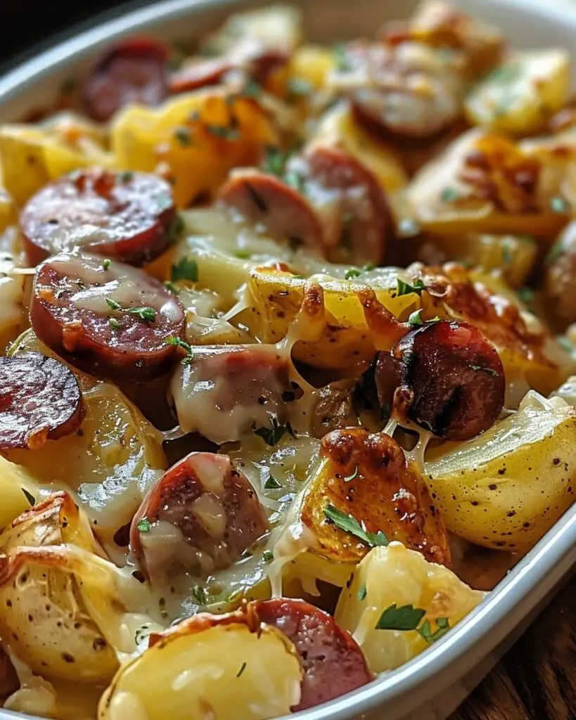 Cheesy Ranch Potatoes and Smoked Sausage
