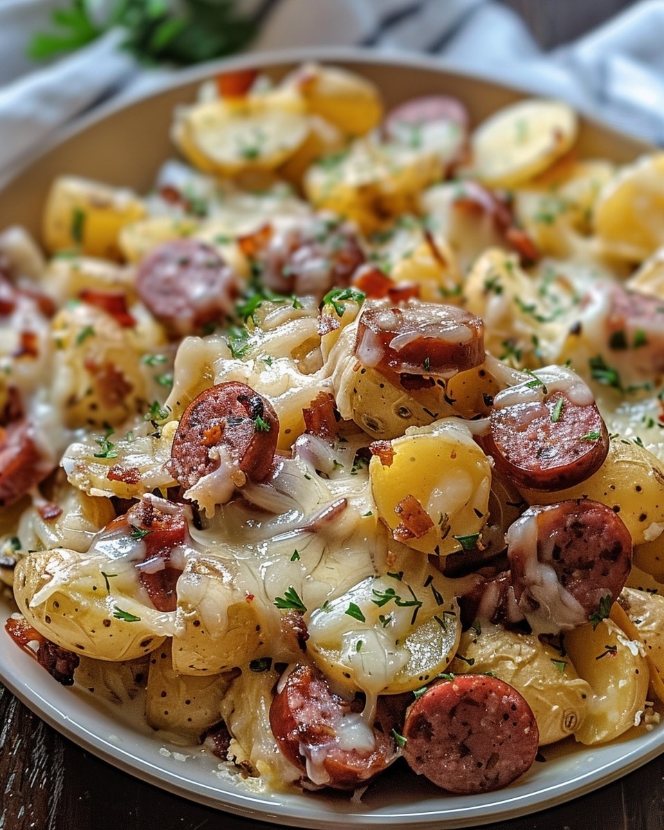Cheesy Ranch Potatoes and Smoked Sausage