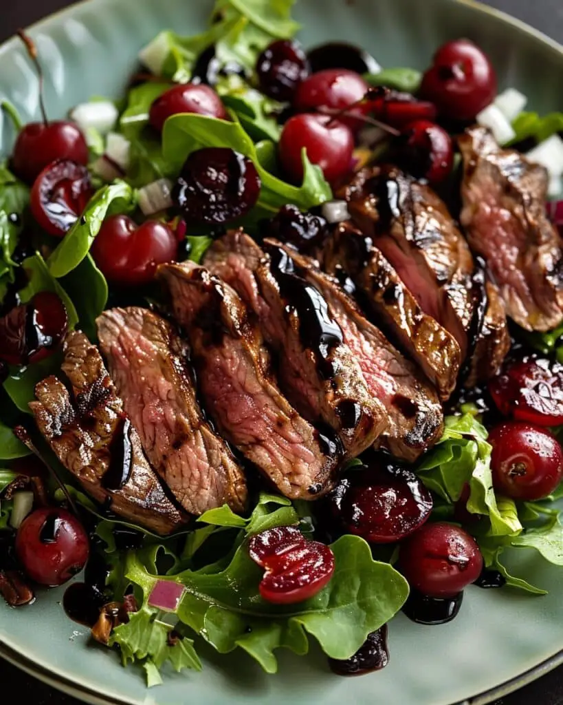 Grilled Steak Salad with Cherries & Balsamic Dressing