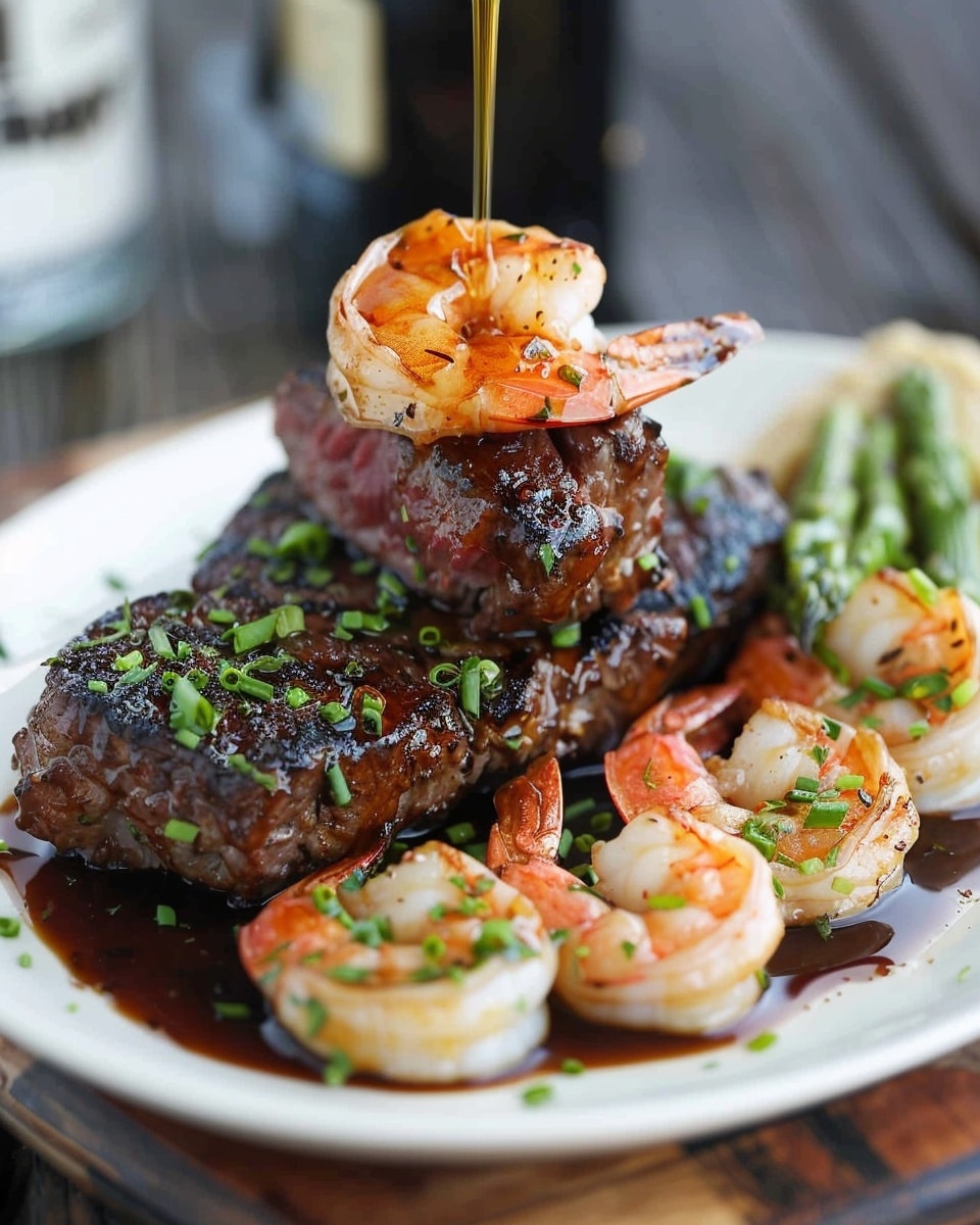 Hot Honey Steak and Shrimp