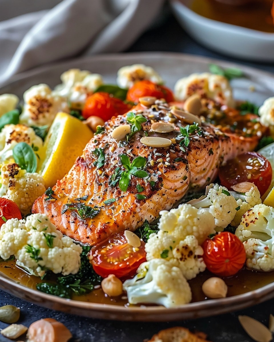 Lebanese Roast Salmon and Cauliflower Salad