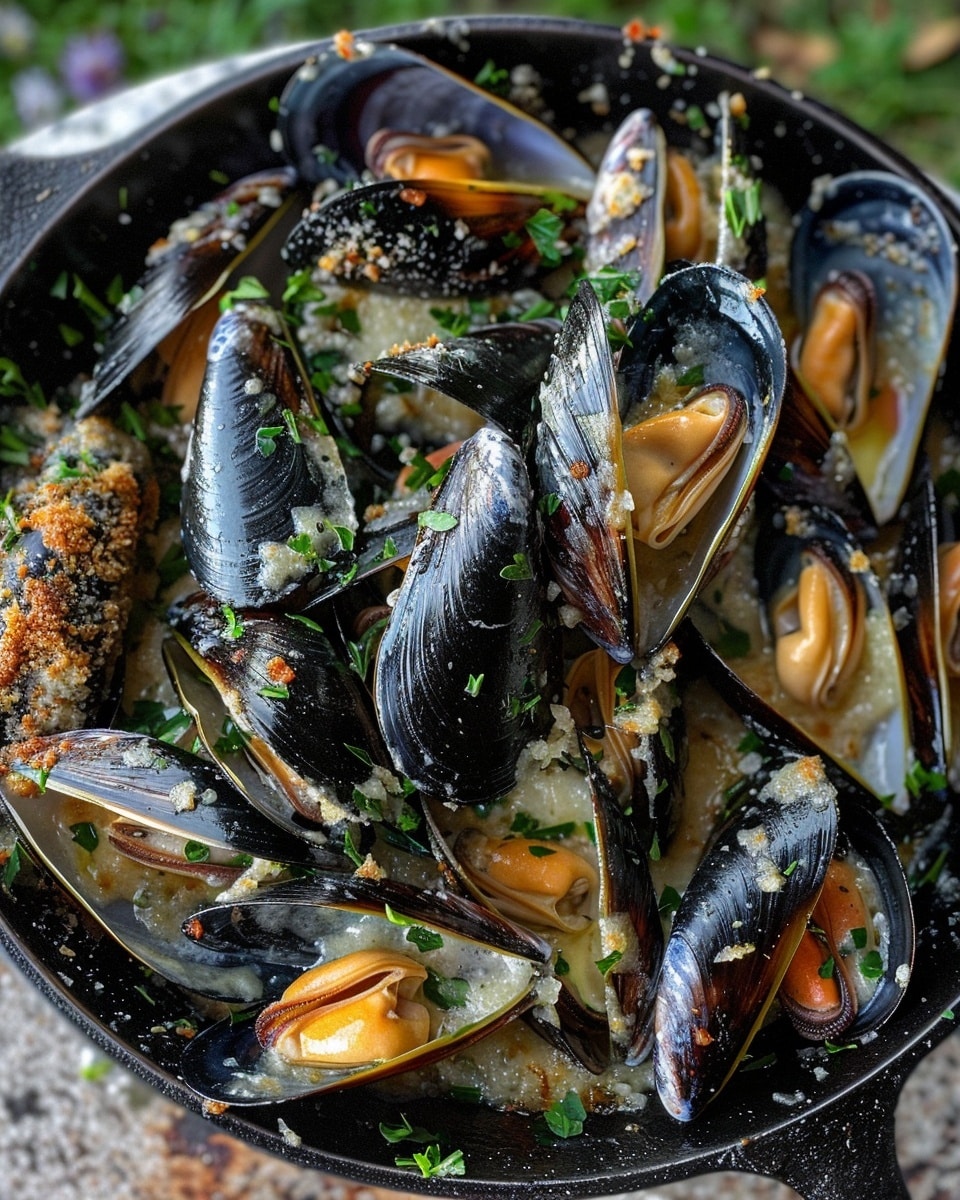 Parmesan Garlic Butter Mussels