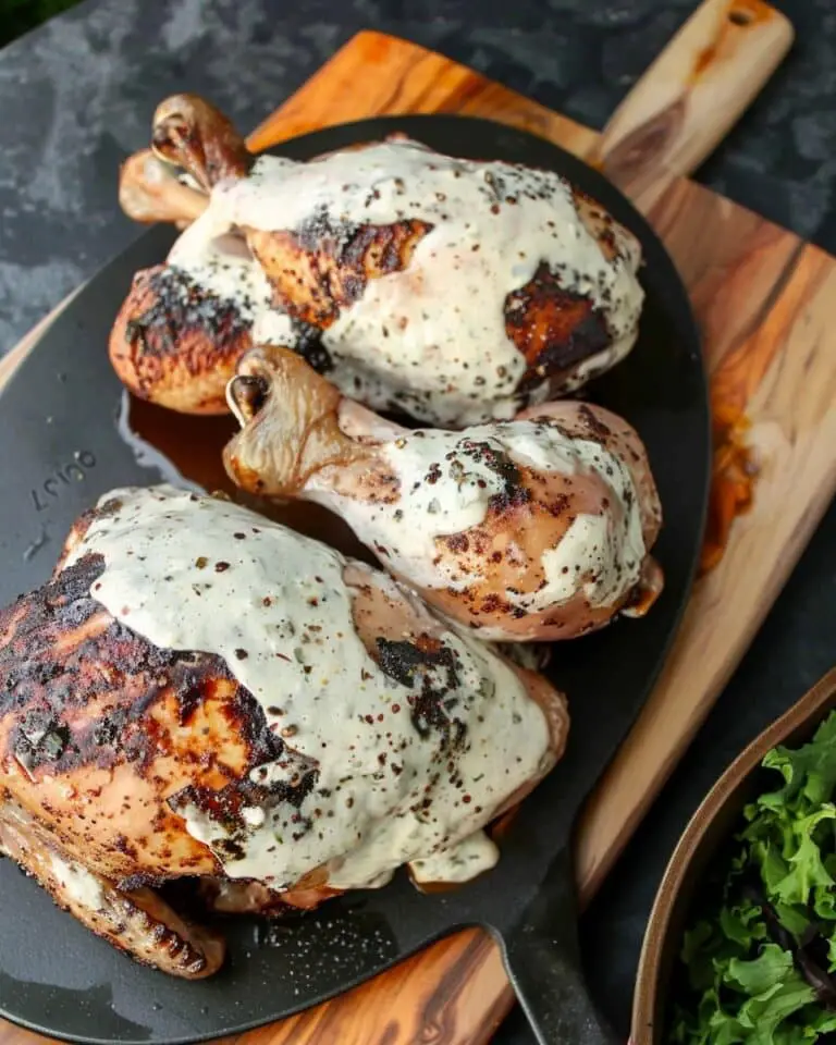 Smoked Chicken with Alabama White Sauce
