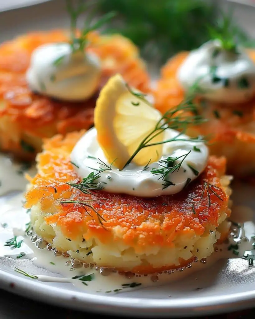 Smoked Salmon Potato Cakes With Herb Crème Fraîche