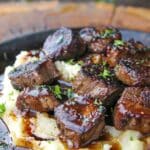 Steak Bites with Mashed Potatoes
