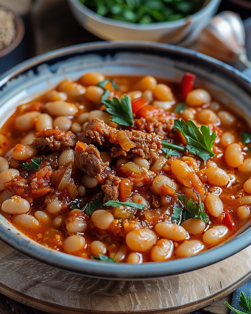 Turkish white bean stew with meat (Kuru fasulye)