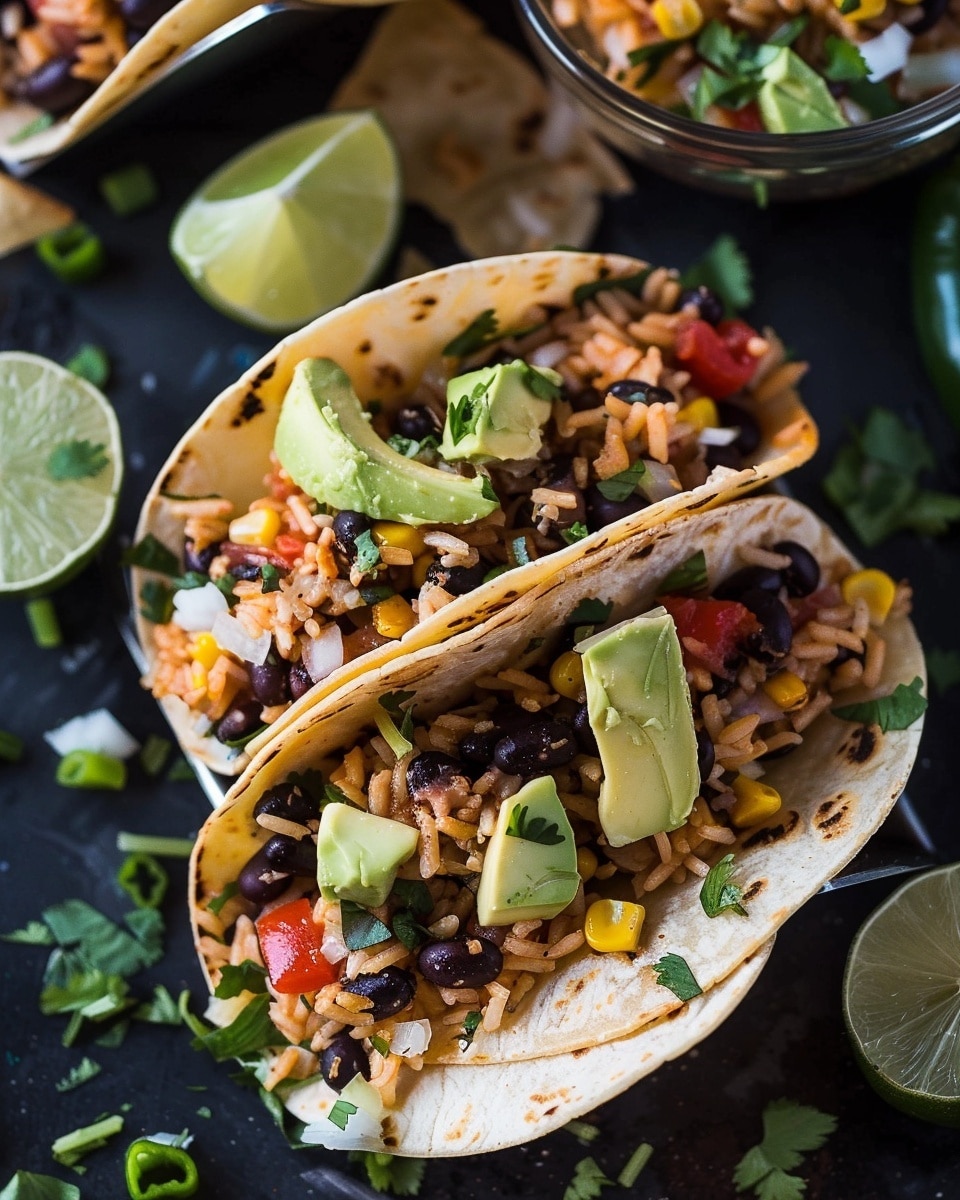 Black Bean & Rice Open-Faced Tacos