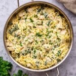 Chicken and Spinach Spaghetti Squash Alfredo