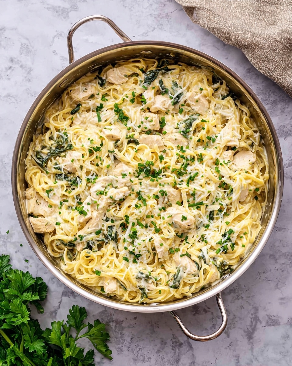 Chicken and Spinach Spaghetti Squash Alfredo