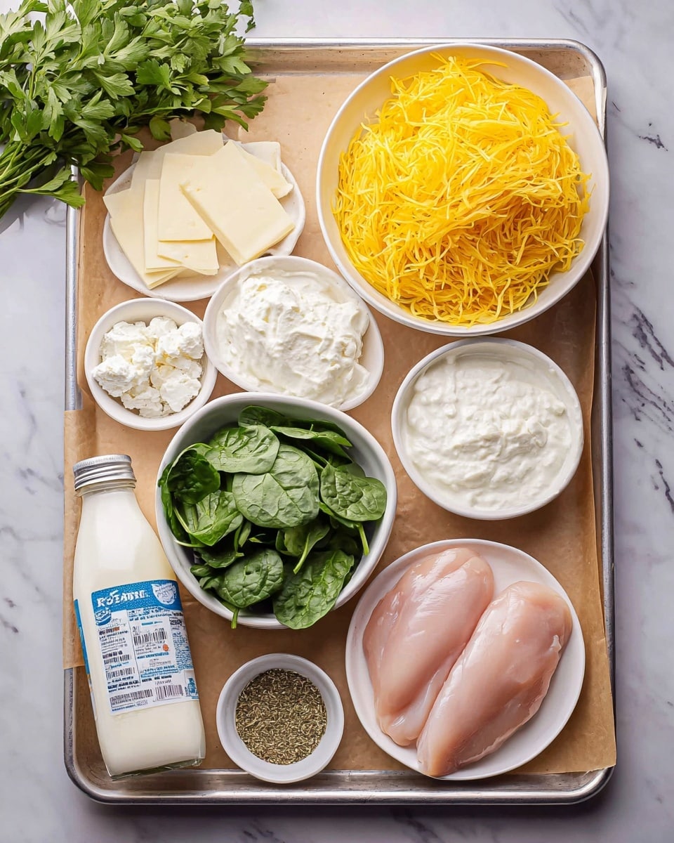 Chicken and Spinach Spaghetti Squash Alfredo