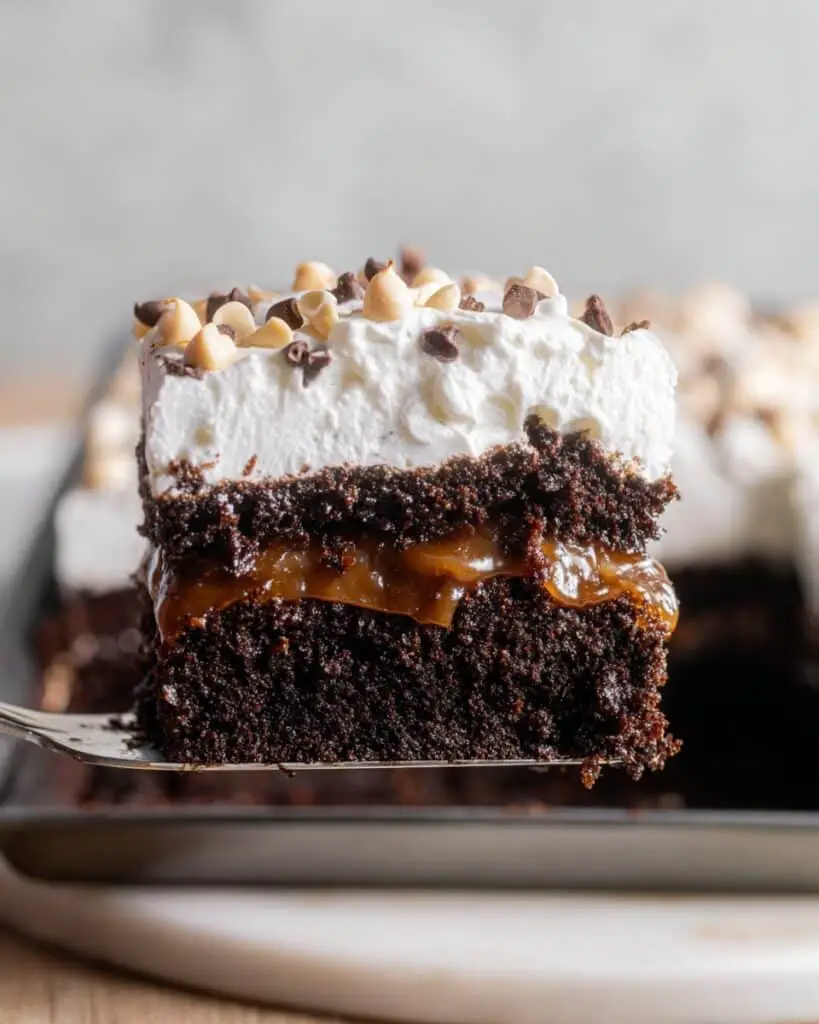 Chocolate Caramel Poke Cake