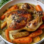 Dinner Tonight: Garlic-Roasted Chicken with Carrots and Parsnips