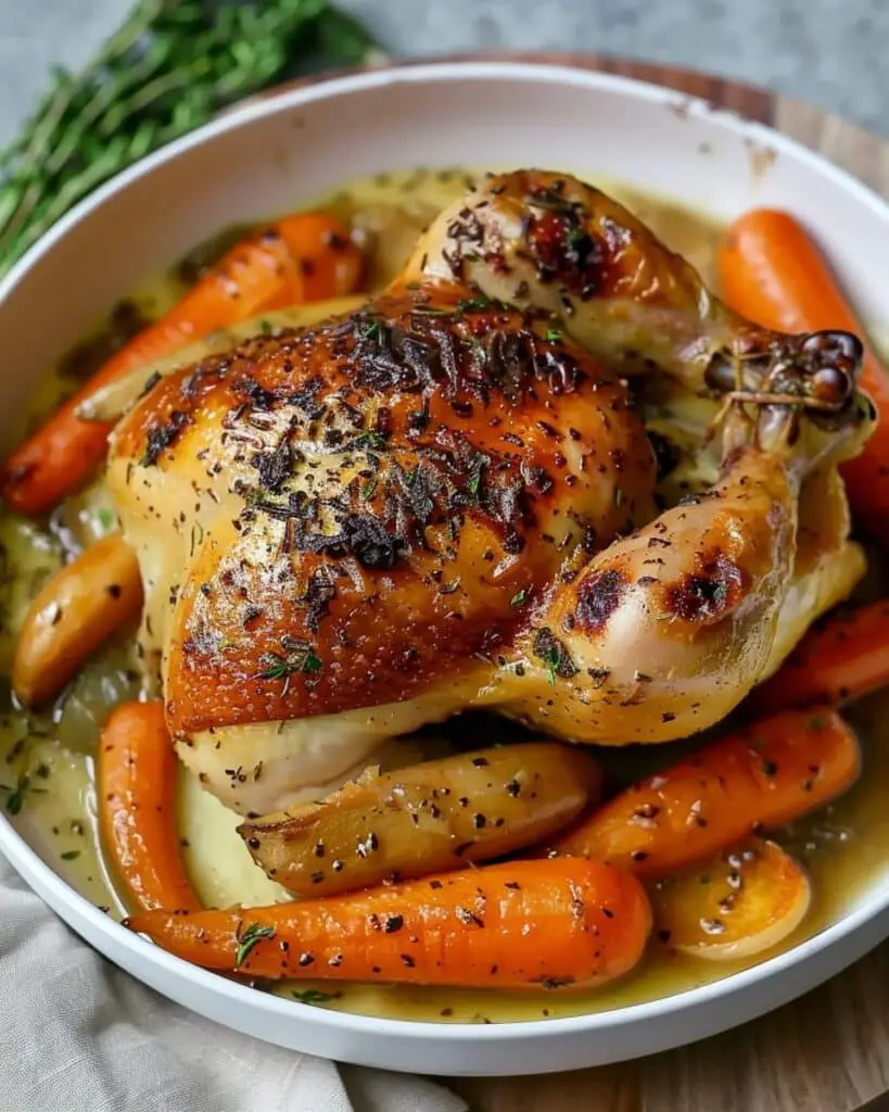 Dinner Tonight: Garlic-Roasted Chicken with Carrots and Parsnips
