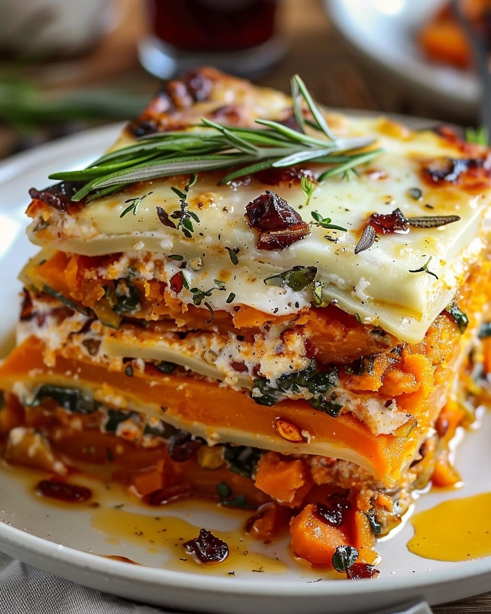 Layered Sweet Potato Butternut Squash Carrot Lasagna