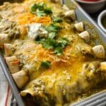 Mexican Green Chile, Chicken And Cheese Enchiladas Recipe