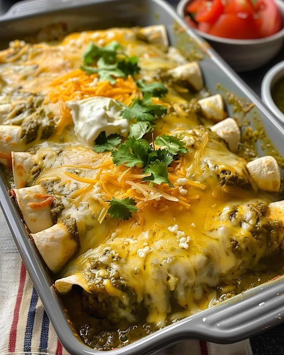 Mexican Green Chile, Chicken And Cheese Enchiladas Recipe