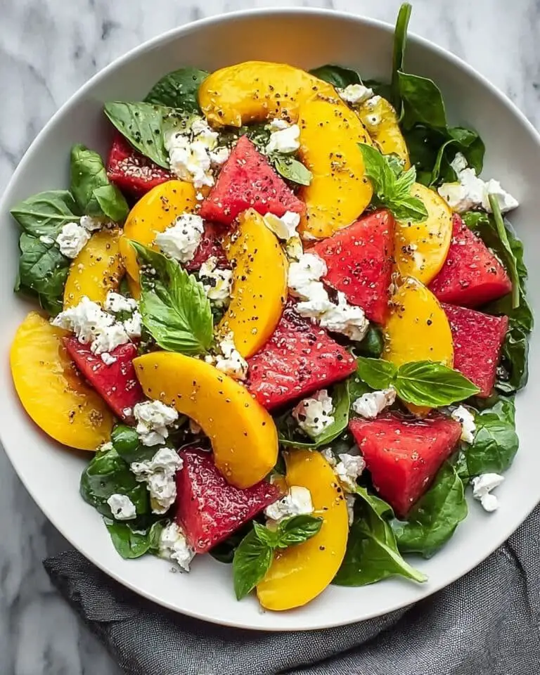 Peach Watermelon Feta Salad