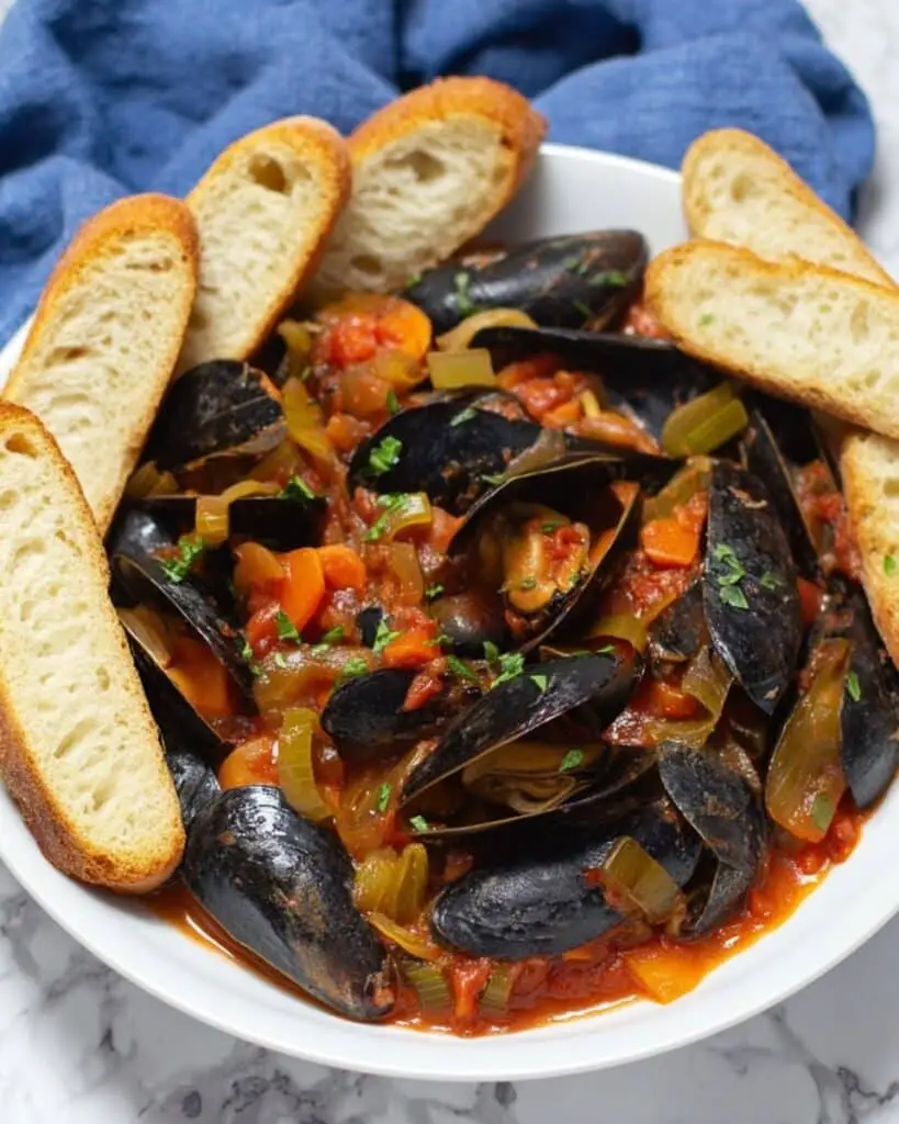 Slow Cooker Creamy Tomato Mussels