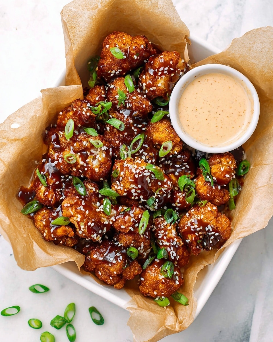 Sticky Honey Garlic Cauliflower Wings