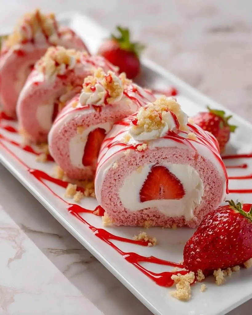 Strawberry Shortcake Cheesecake Rolls