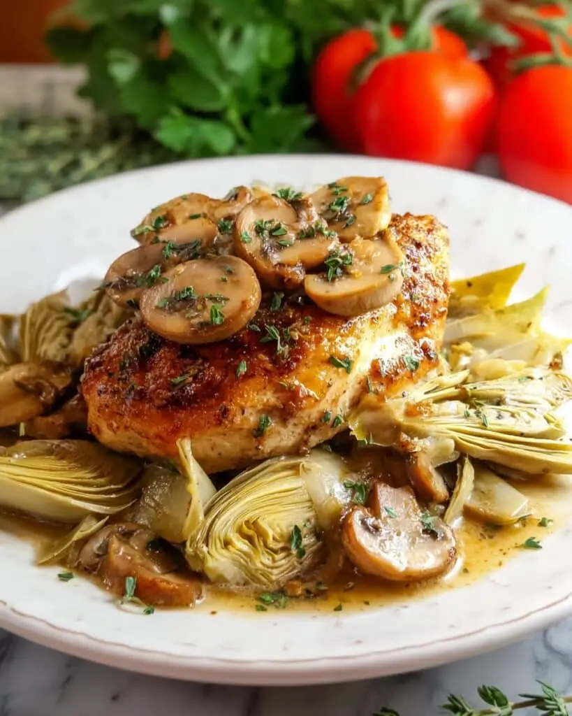 Romantic Chicken with Artichokes and Mushrooms