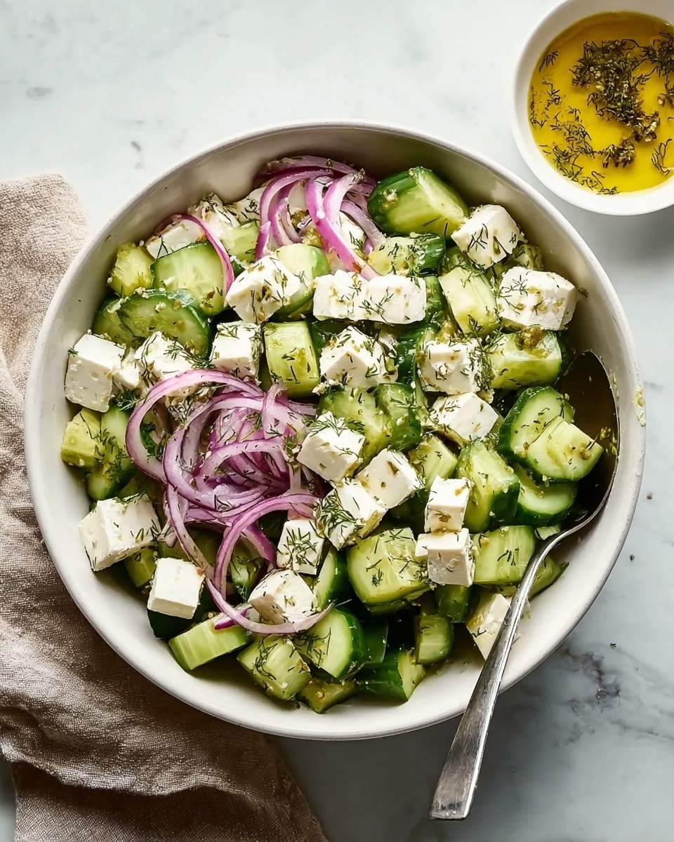 Cucumber Feta Salad with Lemon Greek Vinaigrette