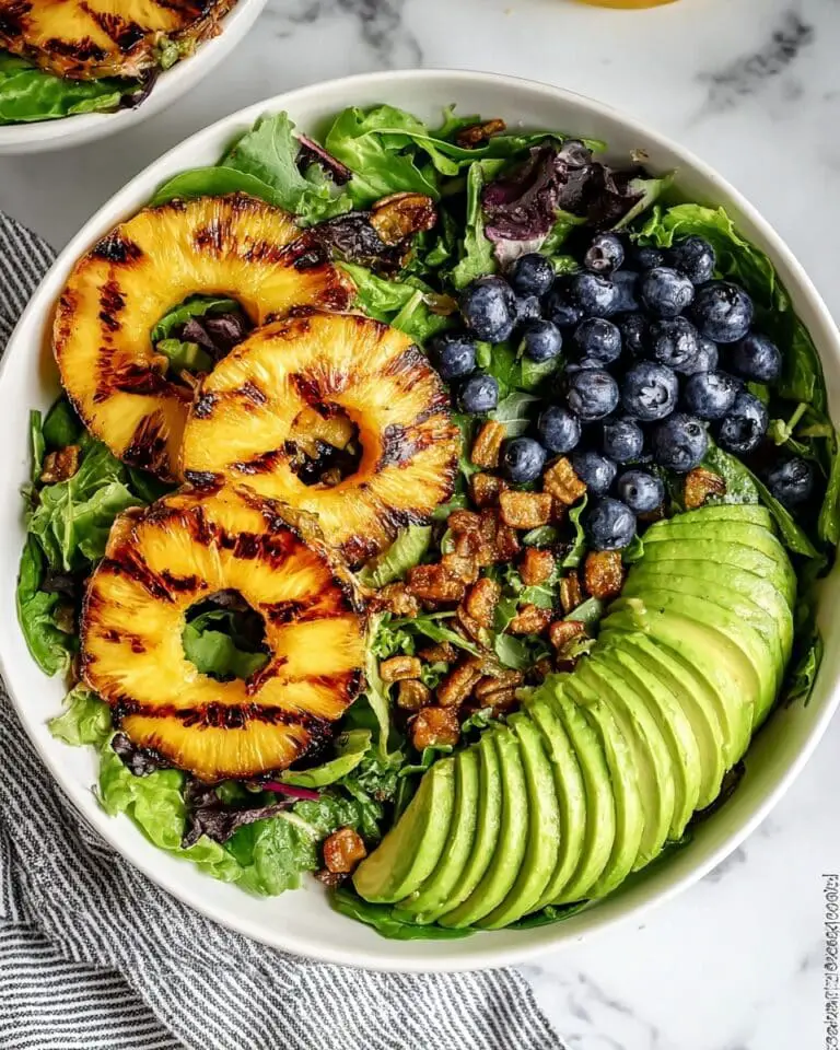 Grilled Pineapple Salad + Creamy Citrus Dressing