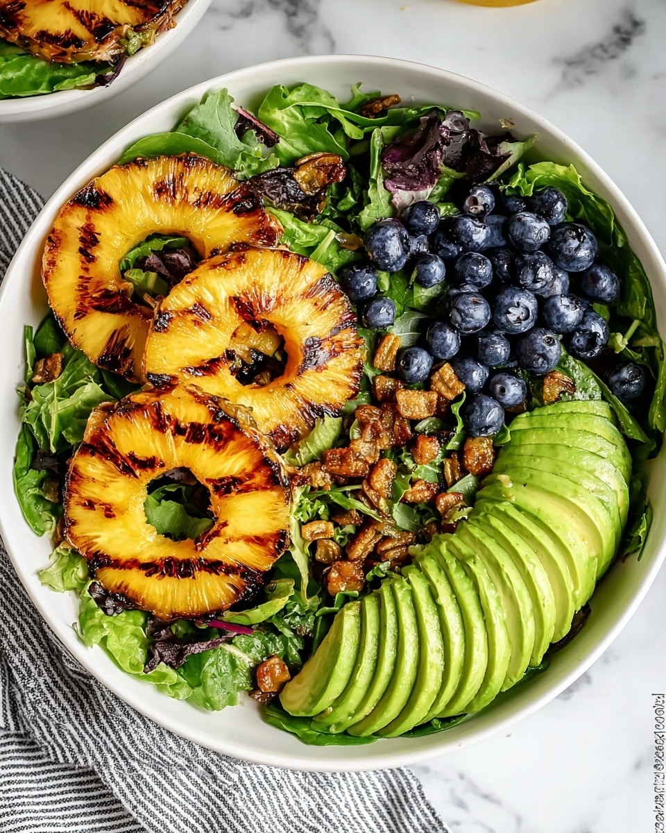 Grilled Pineapple Salad + Creamy Citrus Dressing