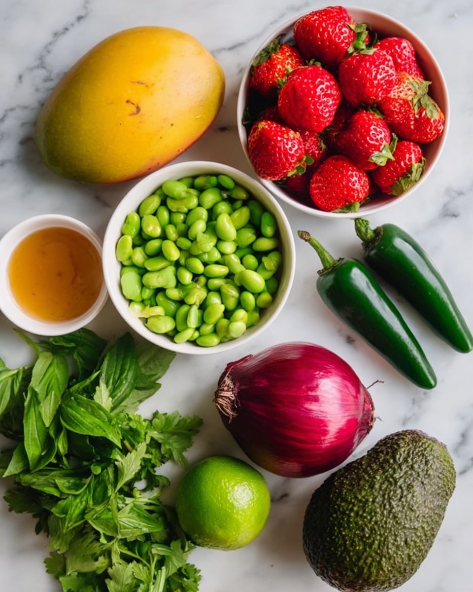 Mango Strawberry Avocado Edamame Salsa